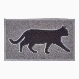 Black Cat Silhouette 100% Recycled Rubber Non-Slip Doormat 