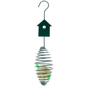 Metal Spring Bird Feeder with Bird Decoration, Bird House