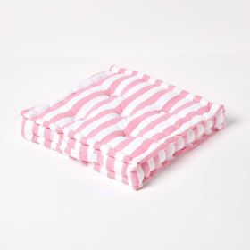 Cotton Pink Thick Stripe Floor Cushion