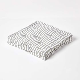 Cotton Light Grey Thin Stripe Floor Cushion