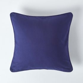 Cotton Plain Navy Blue Cushion Cover