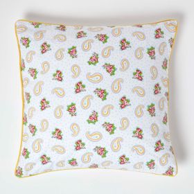 Cotton Paisley and Dots Cushion Cover