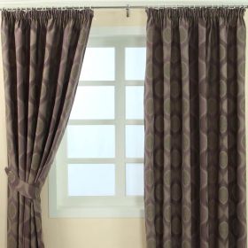 Purple Jacquard Curtain Modern Curve Design Fully Lined