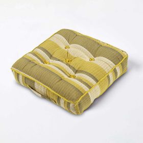 Morocco Striped Cotton Floor Cushion Yellow