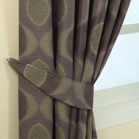 Purple Modern Curve Jacquard Curtain Tie Back Pair