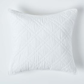 Luxury Cream Quilted Velvet Cushion Cover Geometric ‘Paragon Diamond’ Pattern, 45 x 45 cm