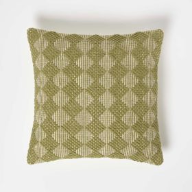 Lima Handwoven Textured Green Cushion 45 x 45 cm
