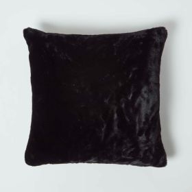 Soft Touch Faux Fur Black Filled Cushion 46 x 46 cm