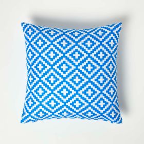 Blue Geometric Outdoor Cushion 45 x 45 cm