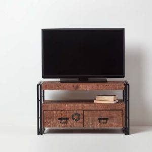 Solid Dark Wood TV Unit Prussia Acacia Corner TV Stand Small TV Cabinet 