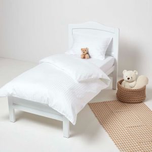 Kids Bedding Set Junior/Toddler/Cot Bed Duvet Cover and Pillowcase,Cot Bed/Toddler Duvet Set Hbno Grey & White Stars 