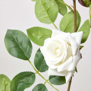 Seidenblumen 250 cm Kunstblumen Rosengirlande creme/weiß ca 