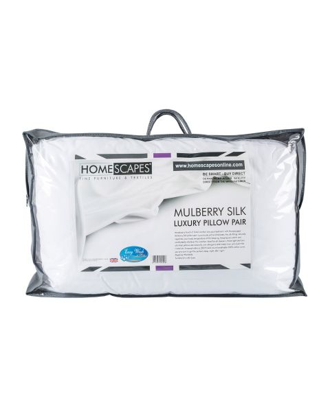 Pure Mulberry Silk Blend Pillow Pair with 100% Cotton Casing 