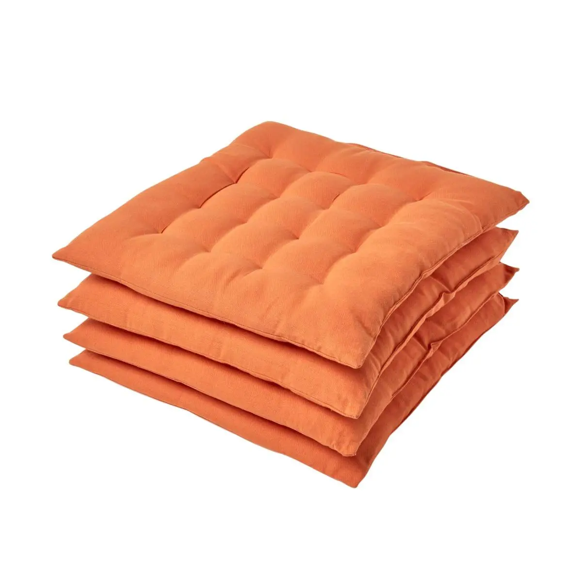 Burnt Orange Plain Seat Pad With On, Orange Dining Room Chair Cushions