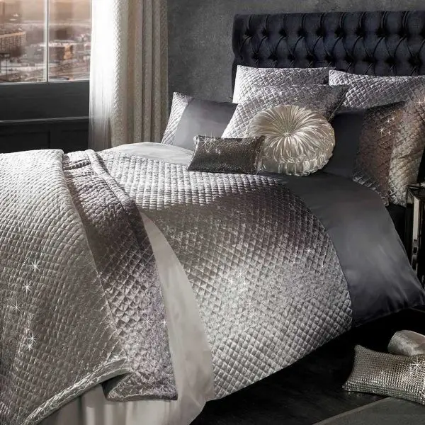 Kylie Minogue Gia Slate Satin With, Kylie Minogue Bedding Super King Size